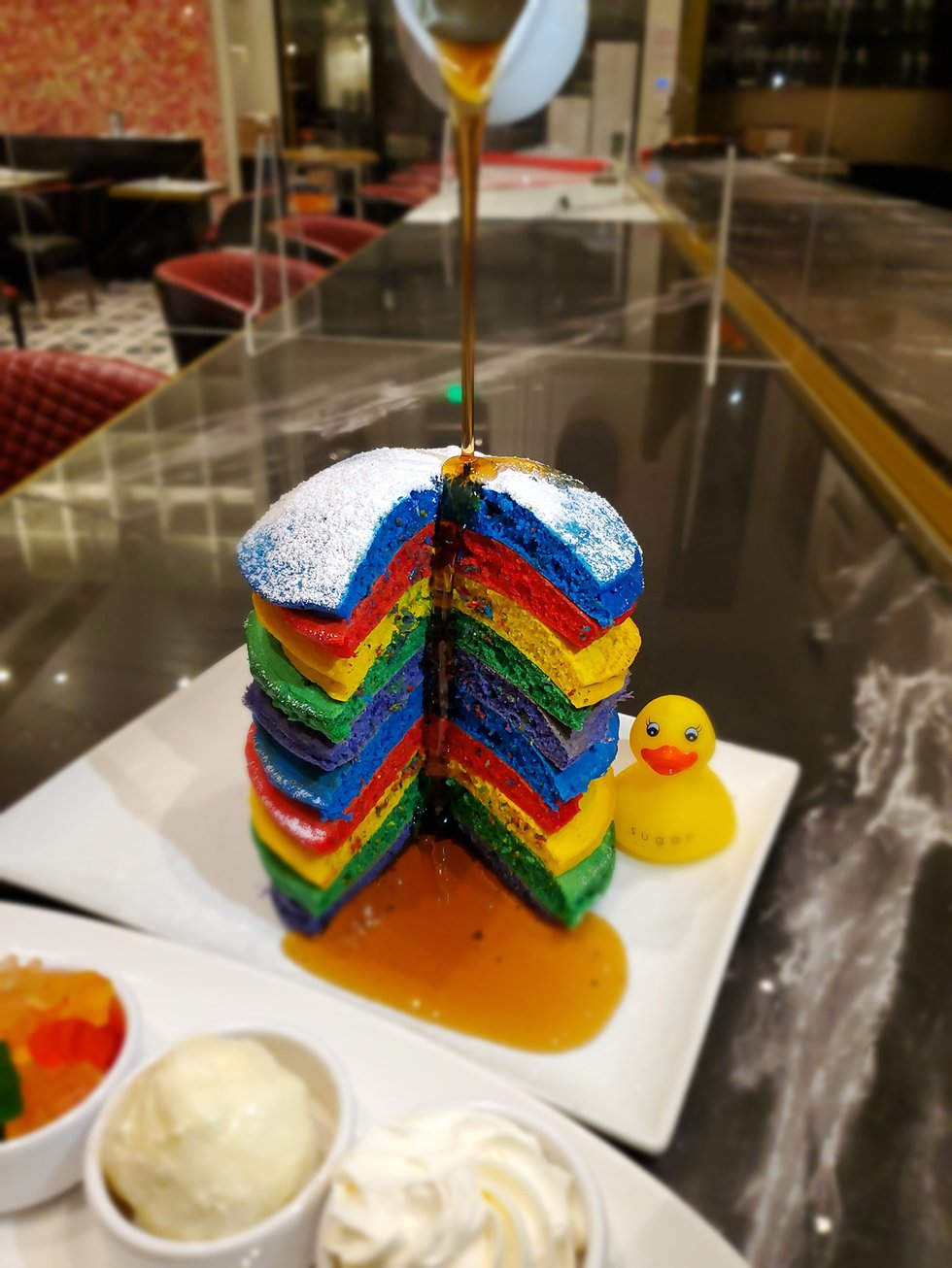 Rainbow Pancakes At The Sugar Factory