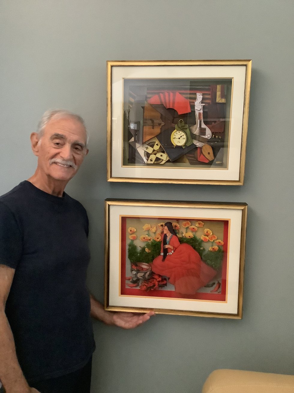 Donald Zucker with 3D Layered Reproductions .JPEG