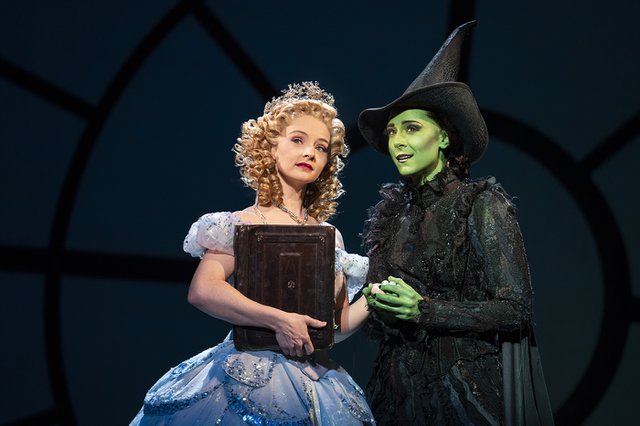 Jennafer Newberry as Glinda and Lissa deGuzman as Elphaba in the National Tour of WICKED, photo by Joan Marcus - 0228r.jpg