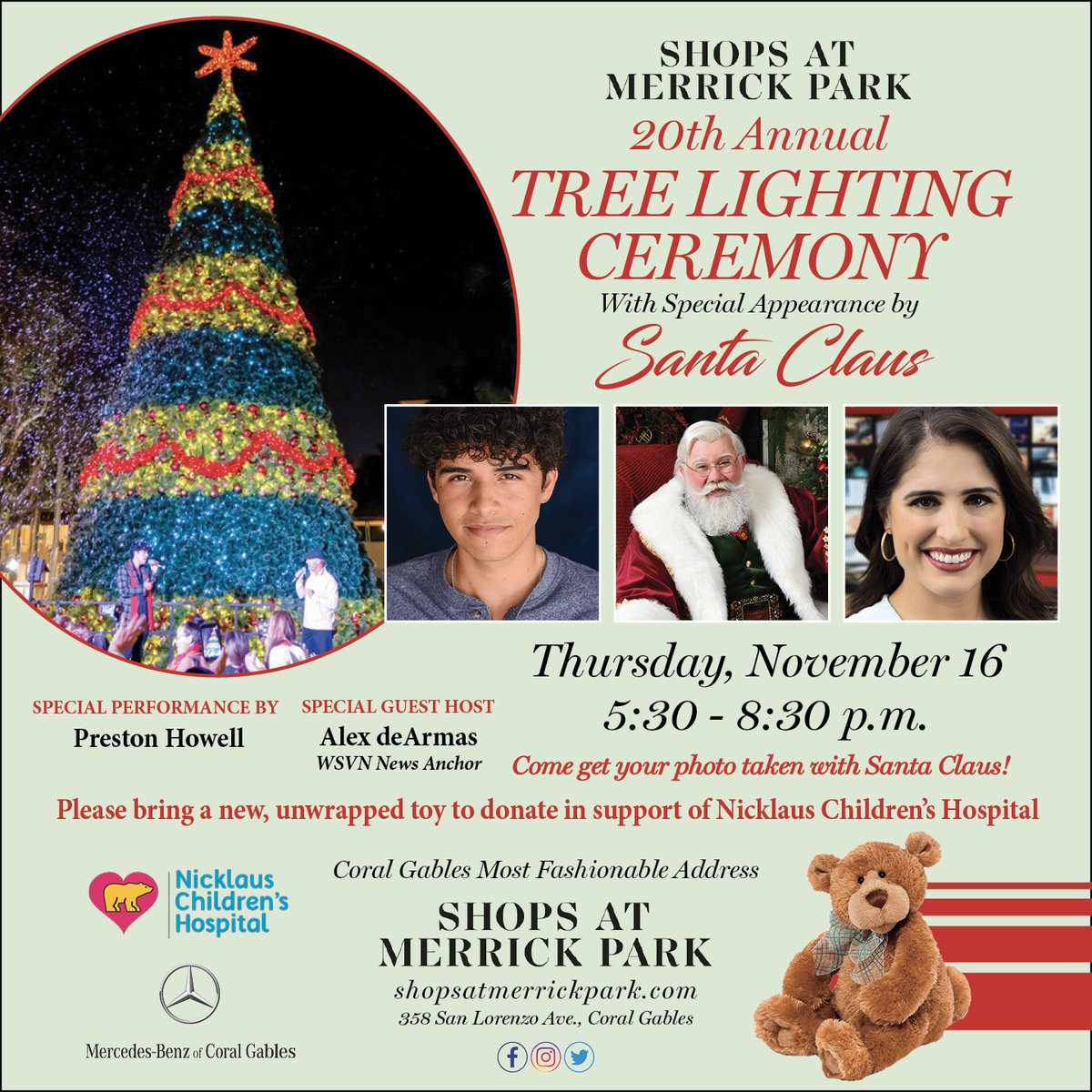 Shops at Merrick Park’s 20th Annual Tree Lighting Ceremony