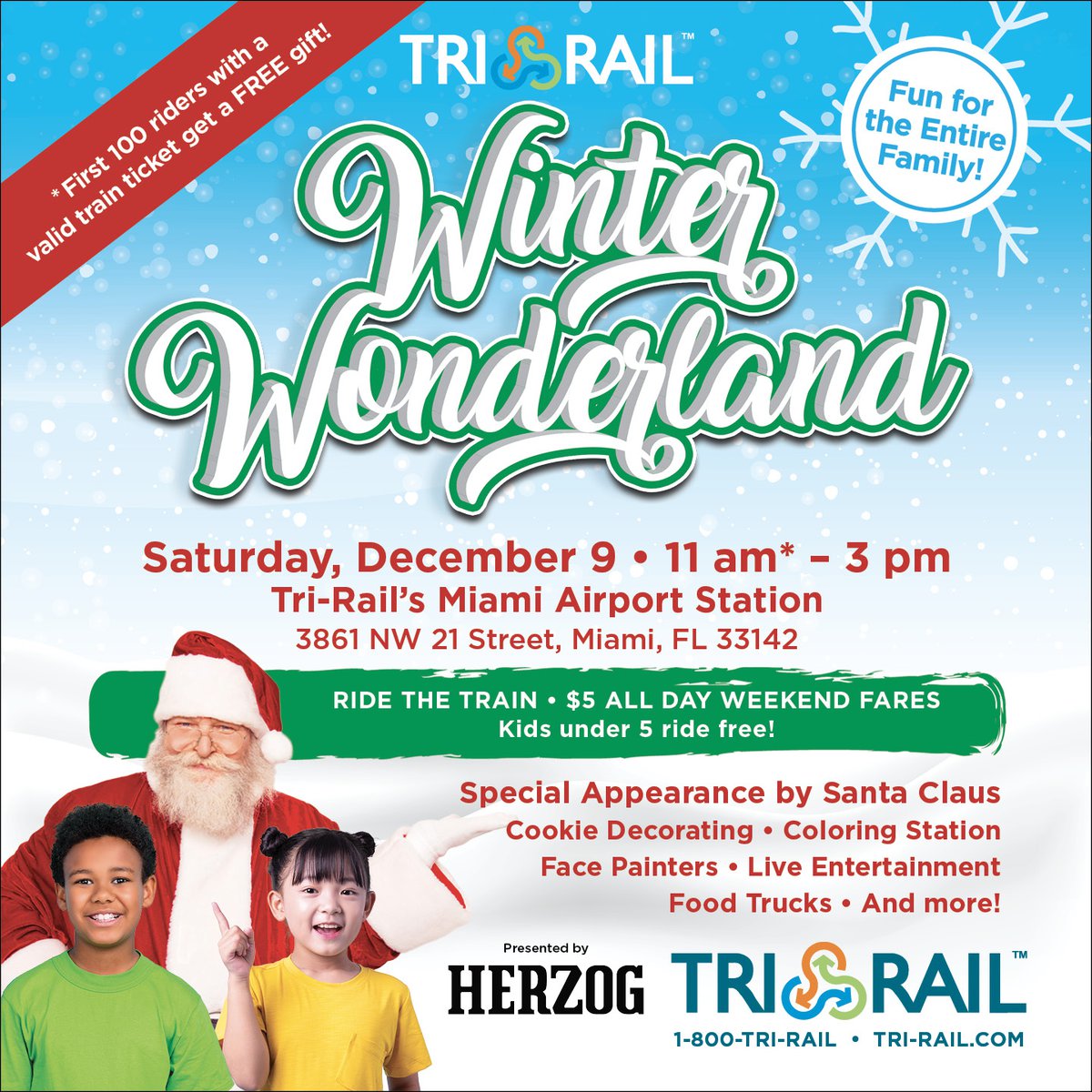 TriRail’s Free “Winter Wonderland” at Miami Airport Station