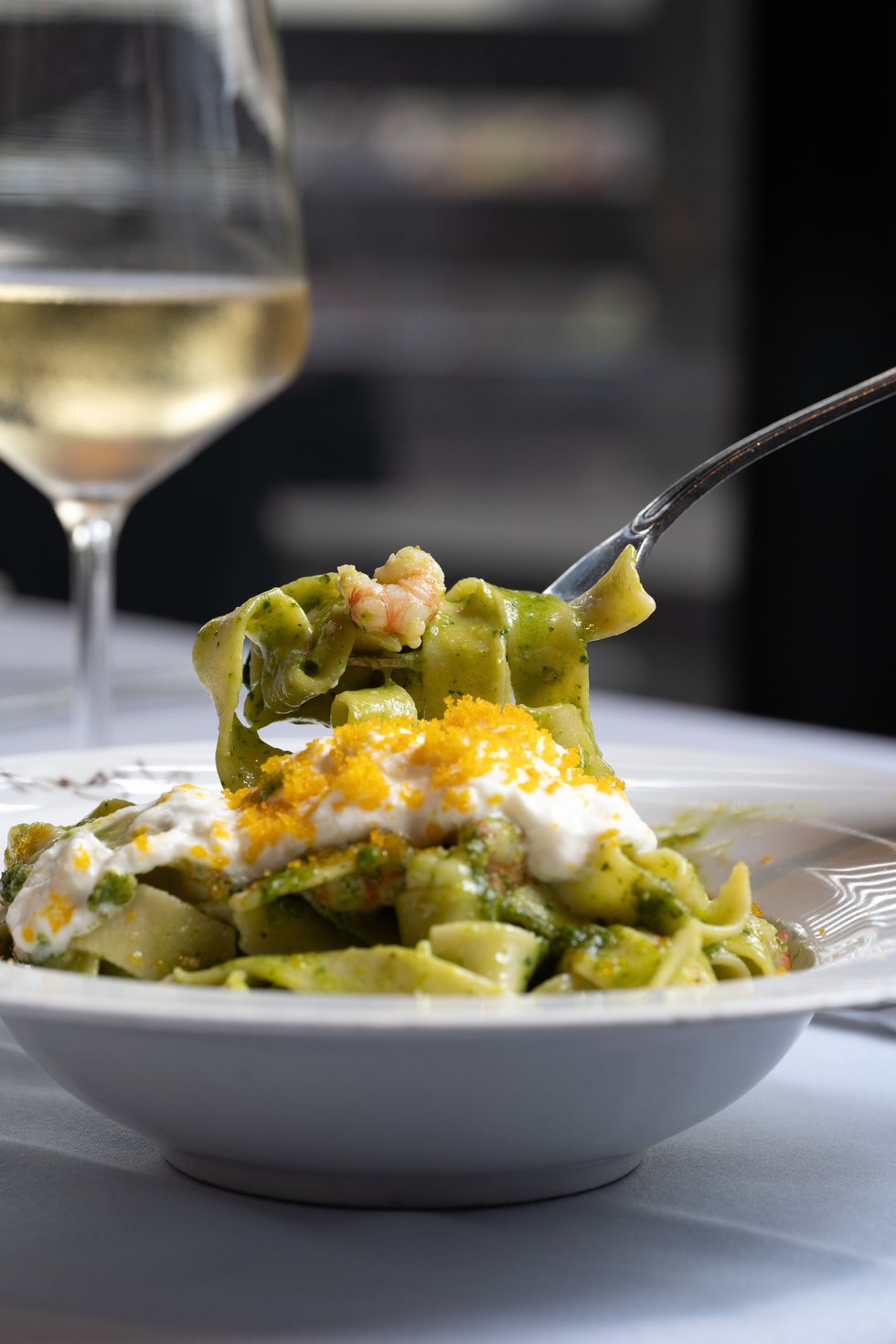 Pappardelle Gamberi & Pesto- home-made pappardelle, basil pesto, florida rock shrimp, stracciatella, bottarga.jpg