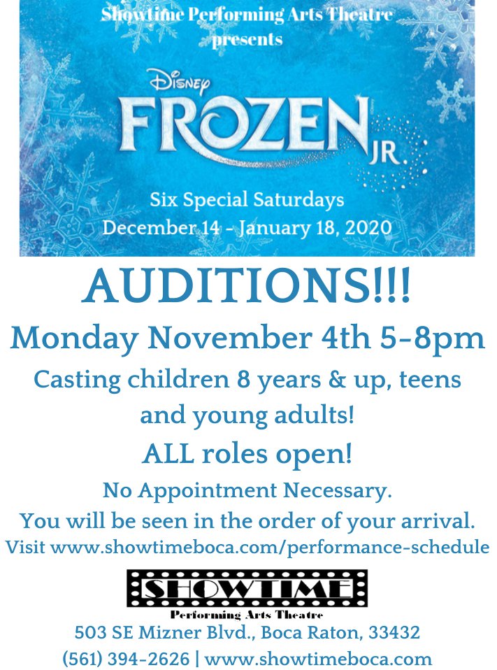 Disney Frozen Jr. Audition - bocaratonobserver.com